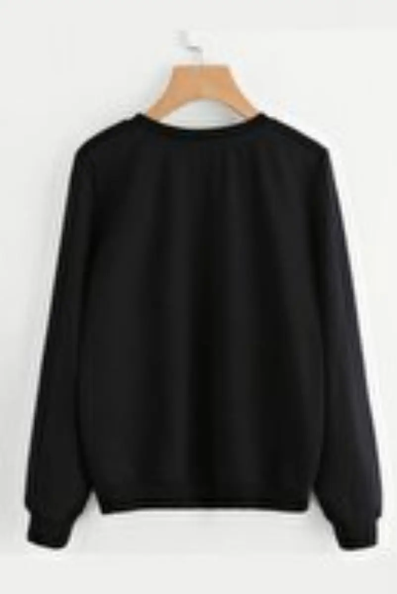 Женская Черная Толстовка с принтом Meov cat |