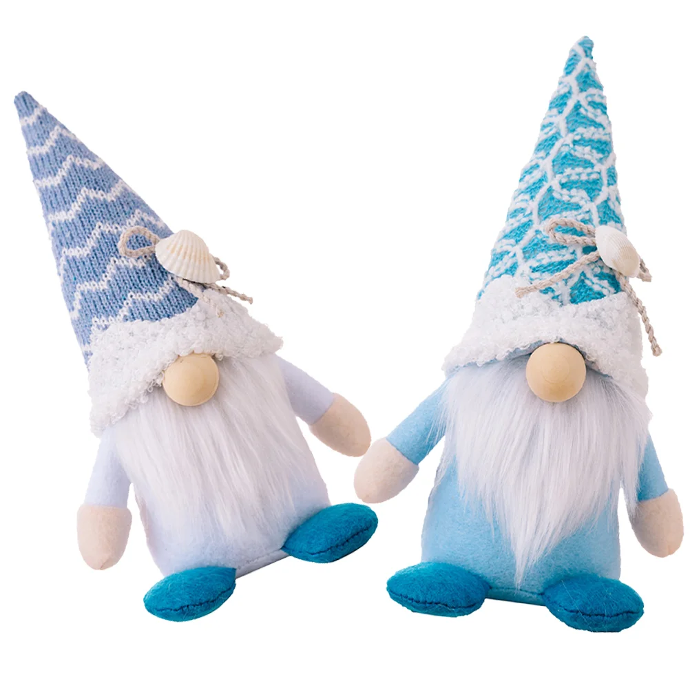 

Shell Knitting Ornaments Tiered Tray Elf Dwarf Figurine Festival Layout Prop Farmhouse Gnome Decor Beach