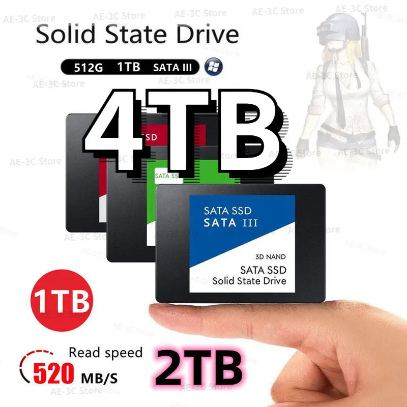 

4TB SSD 2.5-inch Portable SATA III raw storage disk For PC desktop notebook internal solid-state drive