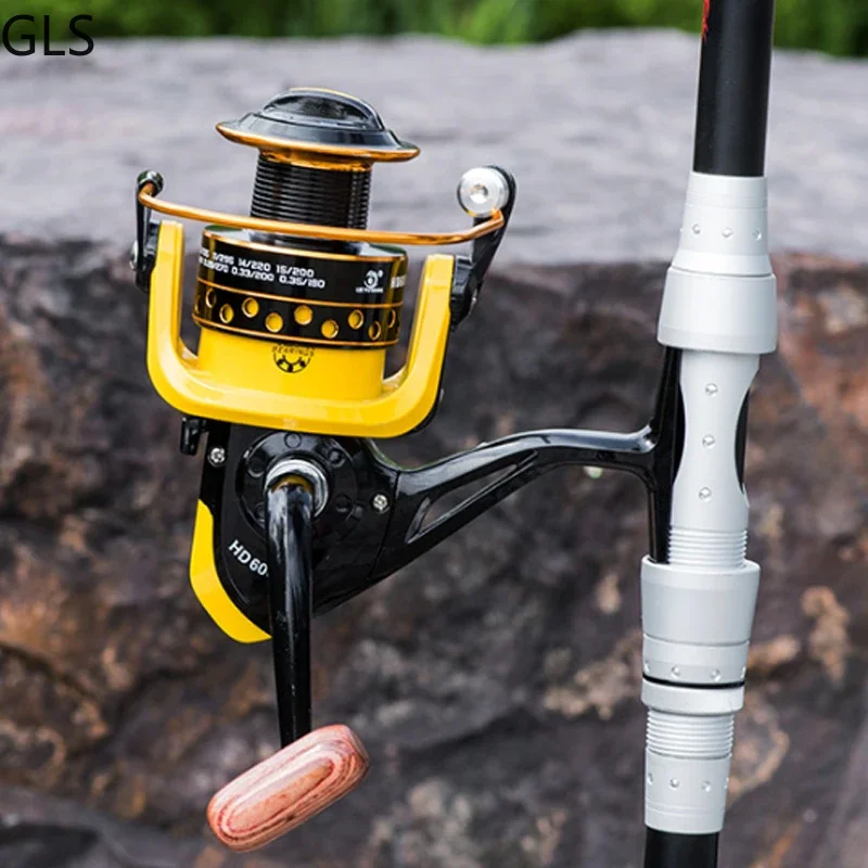 GLS новые рыболовные катушки 5 1: 1/5.2:1 полностью Металлическая катушка с деревянной