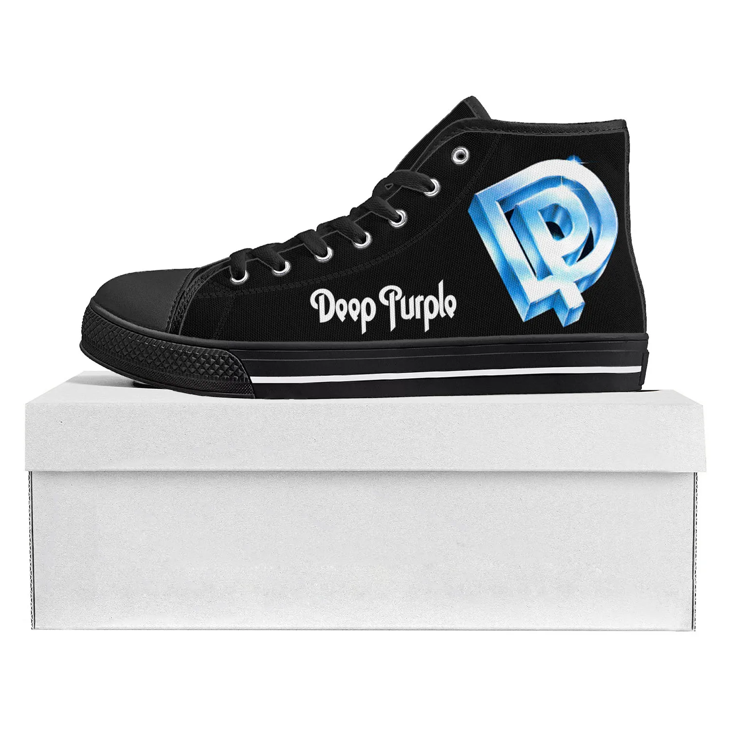 Deep Purple Heavy Metal Rock Band High Top High Quality Sneakers Mens Womens Teenager Canvas Sneaker Couple Shoe Custom Shoe