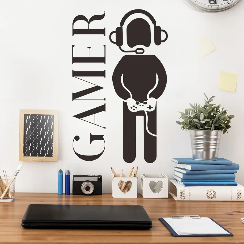 

New Game Gamer Boys Room Wall Decoration Internet Cafe Simple Decor Bedroom Wall Stickers Wallpaper Self-adhesive PVC Stickers