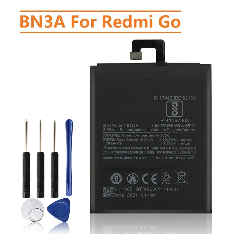 

Replacement Battery BN3A For Xiaomi Redmi Go Rechargeable Phone Battery 3000mAh