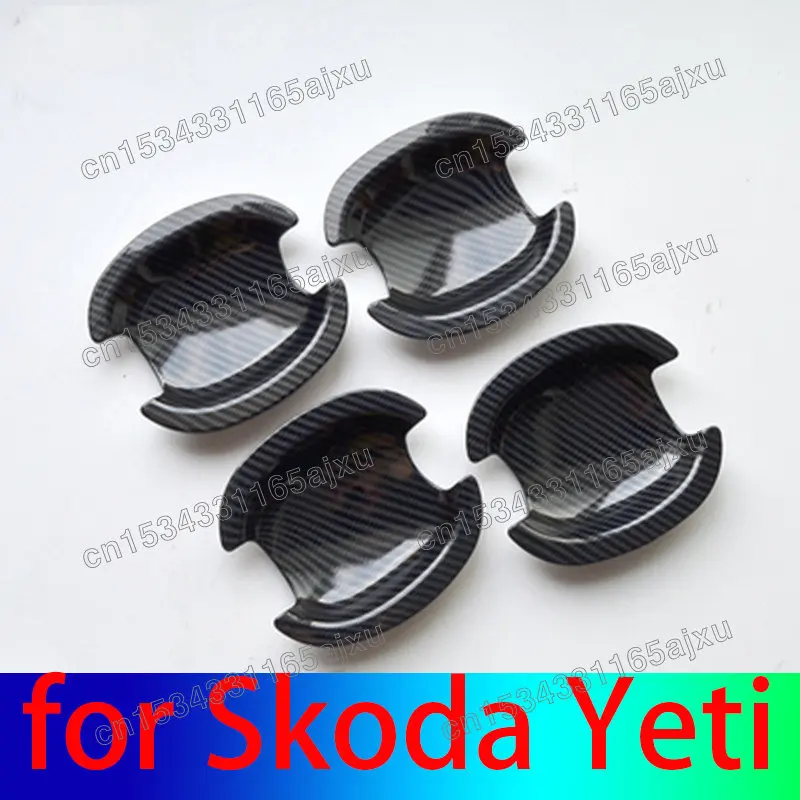 

For Skoda Yeti 2014 2015 2016 2017 Car Styling Carbon Fiber Car ABS Door Handle Bowl Door Handle Protective Covering Cover Trim