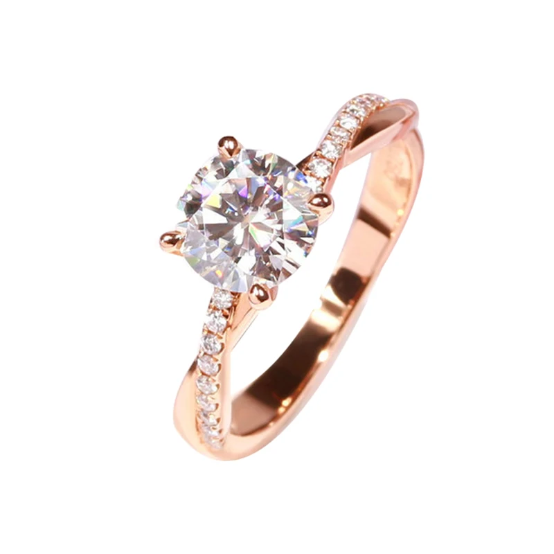 

Ring D Color Twisted Arm Moissanite Ring Female S925 Silver