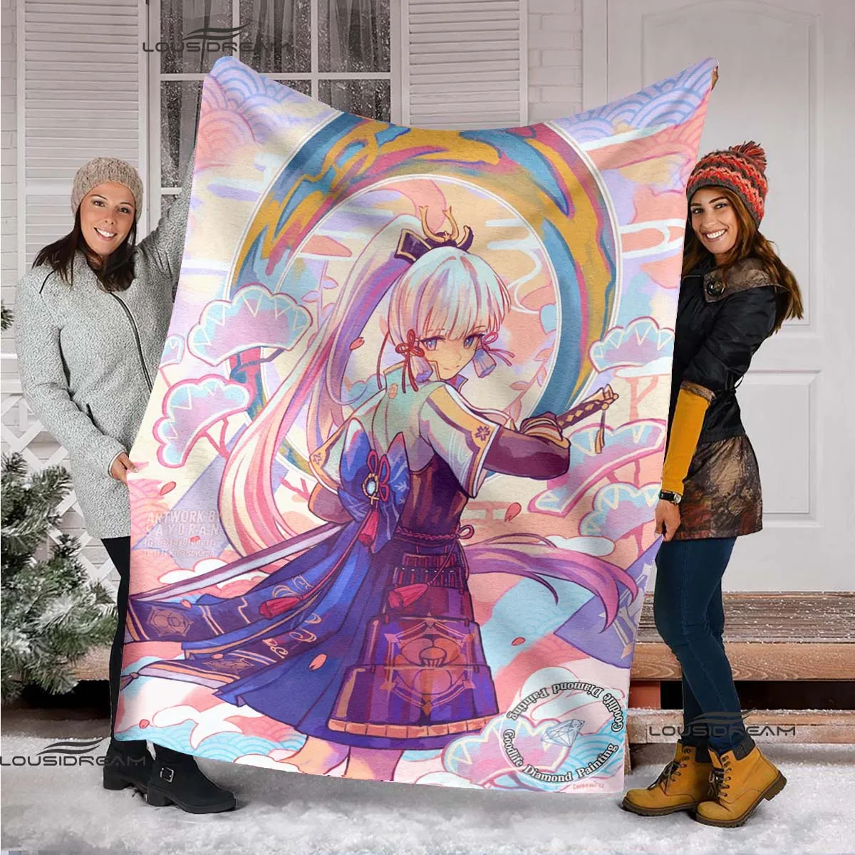 

Аниме-одеяло Genshin Impact Game, легкое, удобное, мягкое, дышащее, ультратеплое одеяло, постельное белье для путешествий