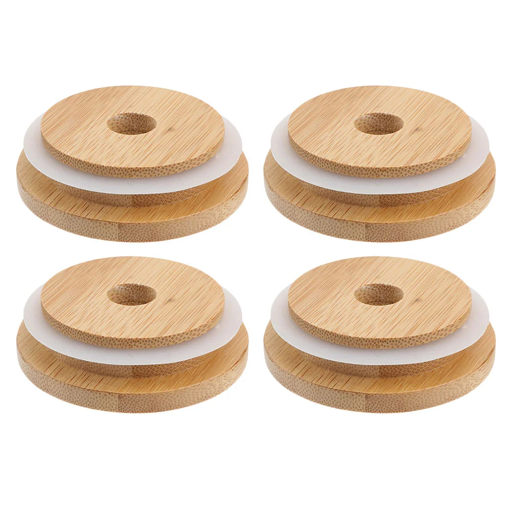 

Jar Mason Lids Lid Bambooo Canning Mouth Bamboo Wide Cover Regular Tinplate Can Wooden Sealing Wood Drinking Woodenn Hole Cup