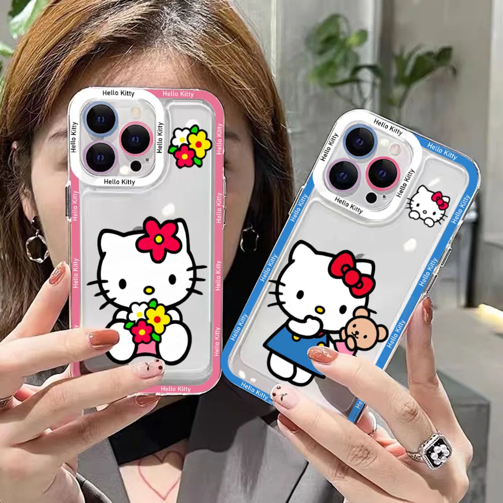 

Sanrio Hello kittys Transparent Phone Case For Xiaomi Mi 13 12 11 10 lite 11i 12S Poco M3 M4 F3 MIX 3 4 Pro Ultra 5G 4G Cover