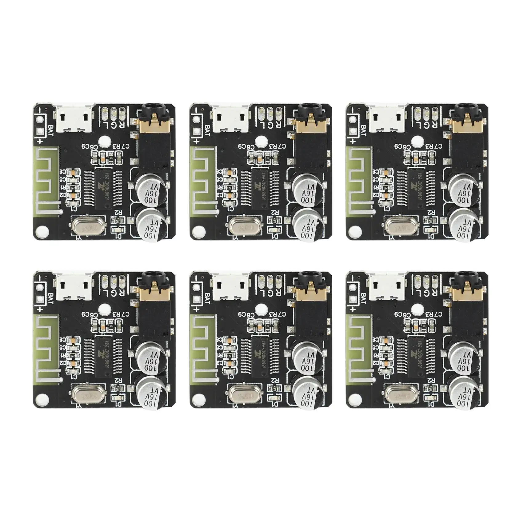 

6Pcs VHM-314 V.20 Bluetooth Audio Receiver Board Bluetooth 5.0 Mp3 Lossless Decoder Board with Lithium Battery Charging