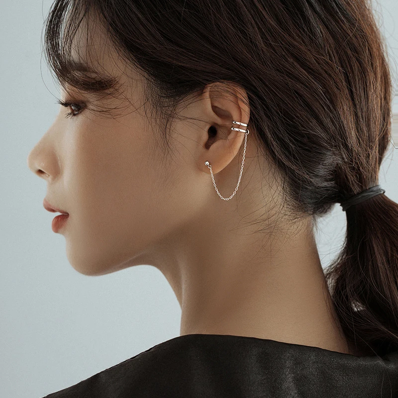 

Cross Earrings Asymmetric Earrings Chain Tassel Jewelry Fashion Geometry Trendy Temperament Individuality Line Earrings