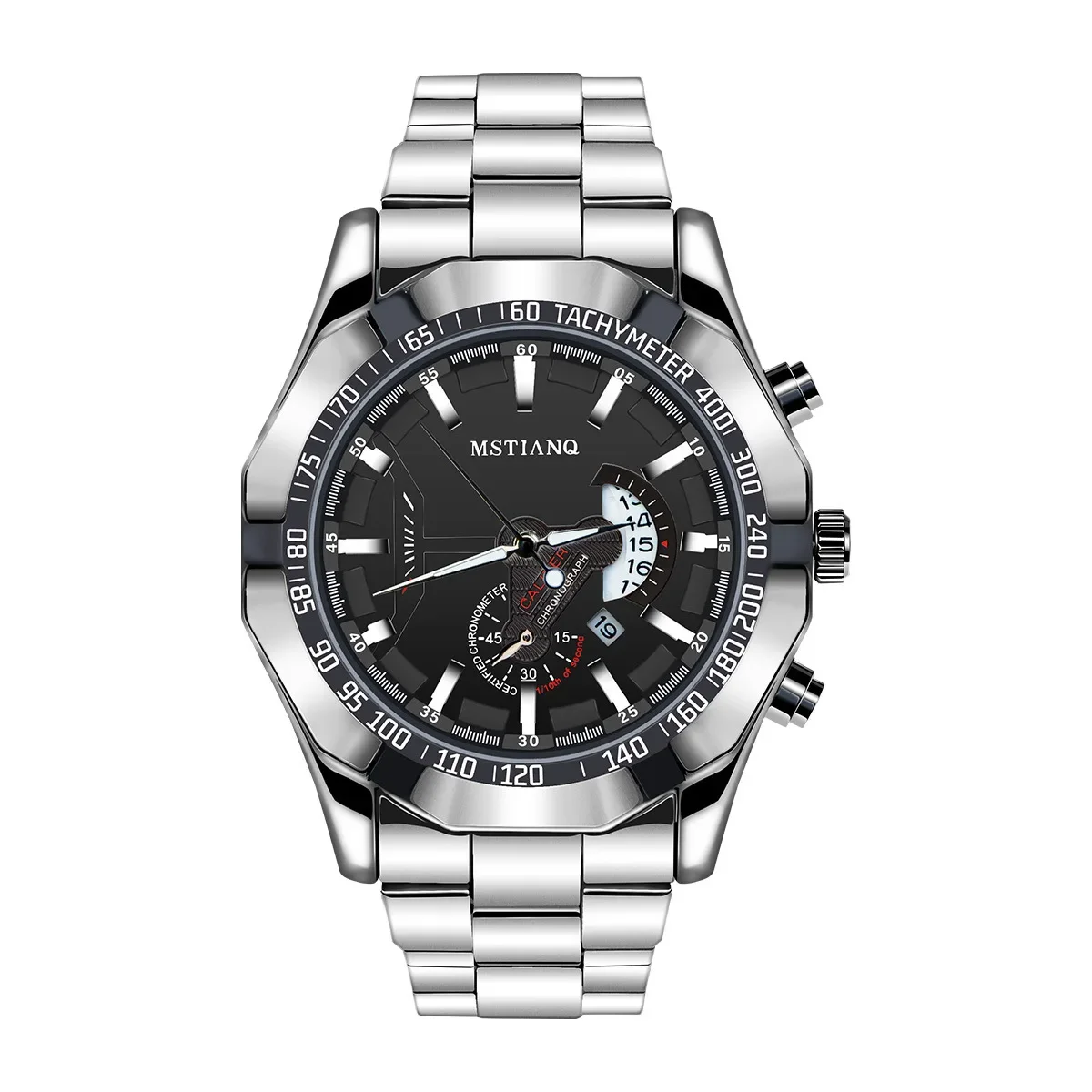 

Men's quartz watch fashionable high appearance waterproof calendar watch high-end steel band non mechanical watch