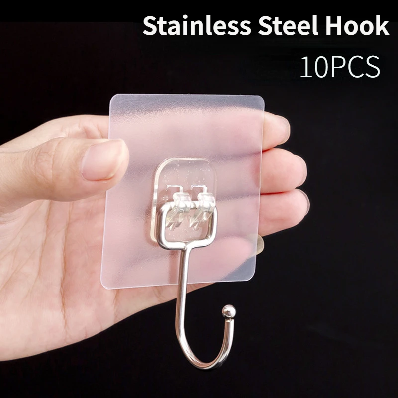 

20 шт., прозрачные настенные крючки для ключей и полотенец