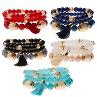 oiquei 2020 3pcs set crystal beads bracelets for women bohemia fashion vintage ladies charm braceletsbangles jewelry pulseiras