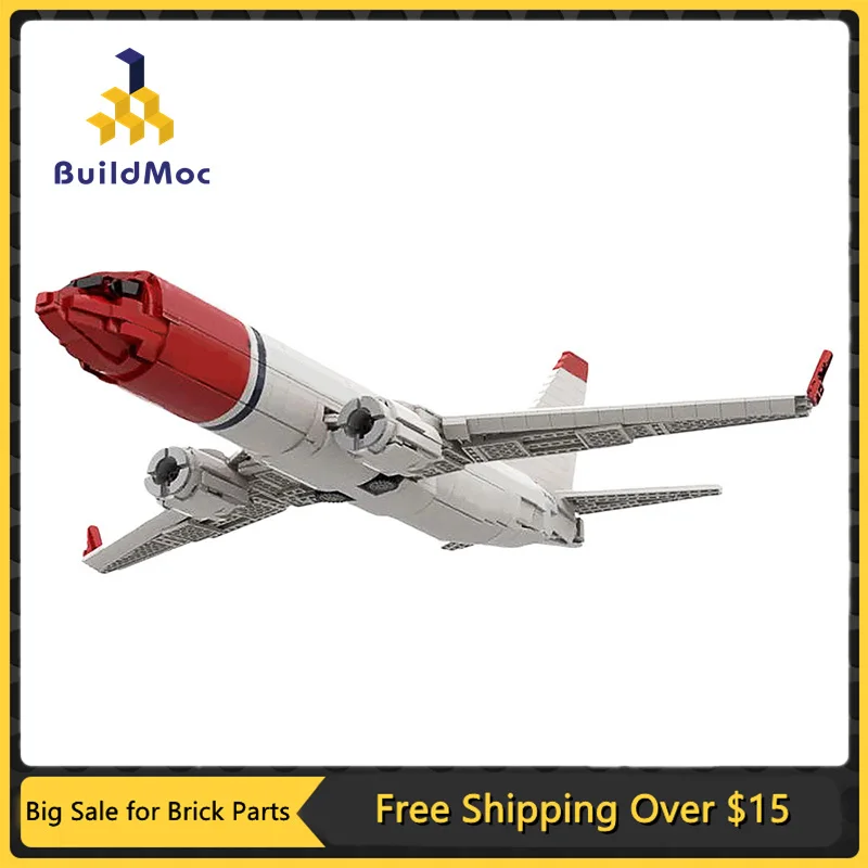 

MOC Norwegian 737-800 Airplanes Building Block Kit Airlines Livery Aircraft Brick Model DIY Puzzle Toy Birthdays Gift for Kids
