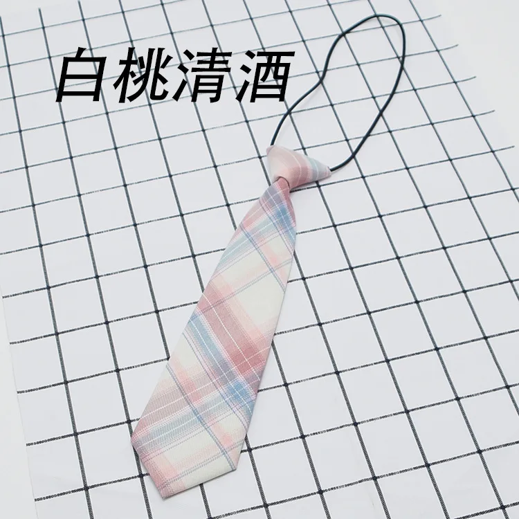 Женский клетчатый галстук JK шейный для девочек ленивый тонкий милый в клетку