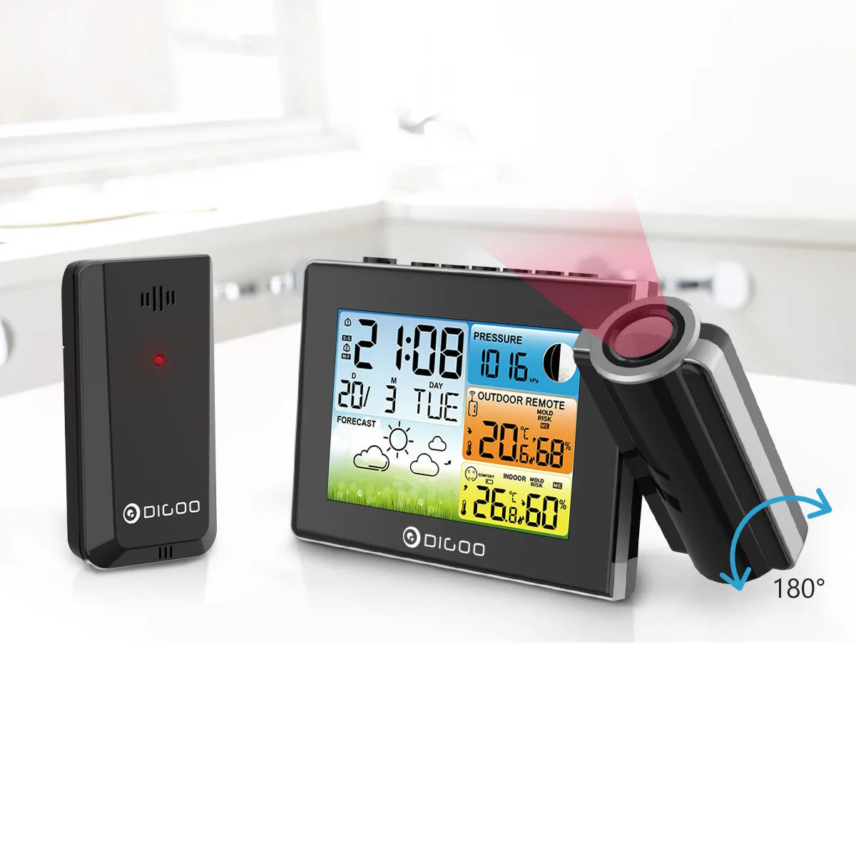 86136b Outdoor Sensor Calendar Hygrometer Meter Indoor Forec