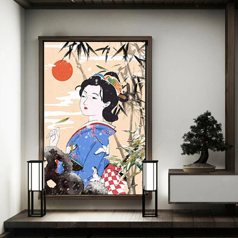 Оконная пленка в японском стиле Ukiyo-e статическая липкая наклейка на стекло для