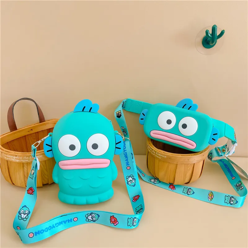 

Kawaii Sanrio Hangyodon Silicone Bag Waist Pack Waterproof Anime Cartoon Coin Purse Crossbody Bag Girl Gift Cartoon Cute Wallet