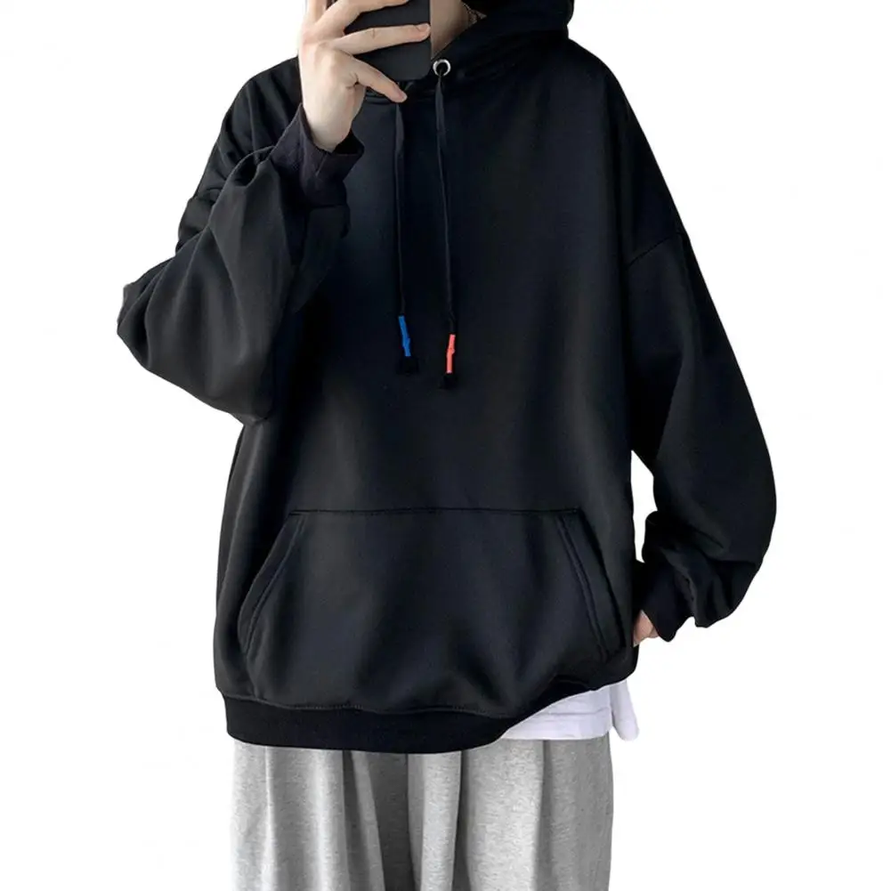 

Men Hoodie Solid Color Breathable Warm Oversized Hooded Long Sleeve with Hat Hip Hop Autumn Sweatshirt Casual Tops Men Clothes