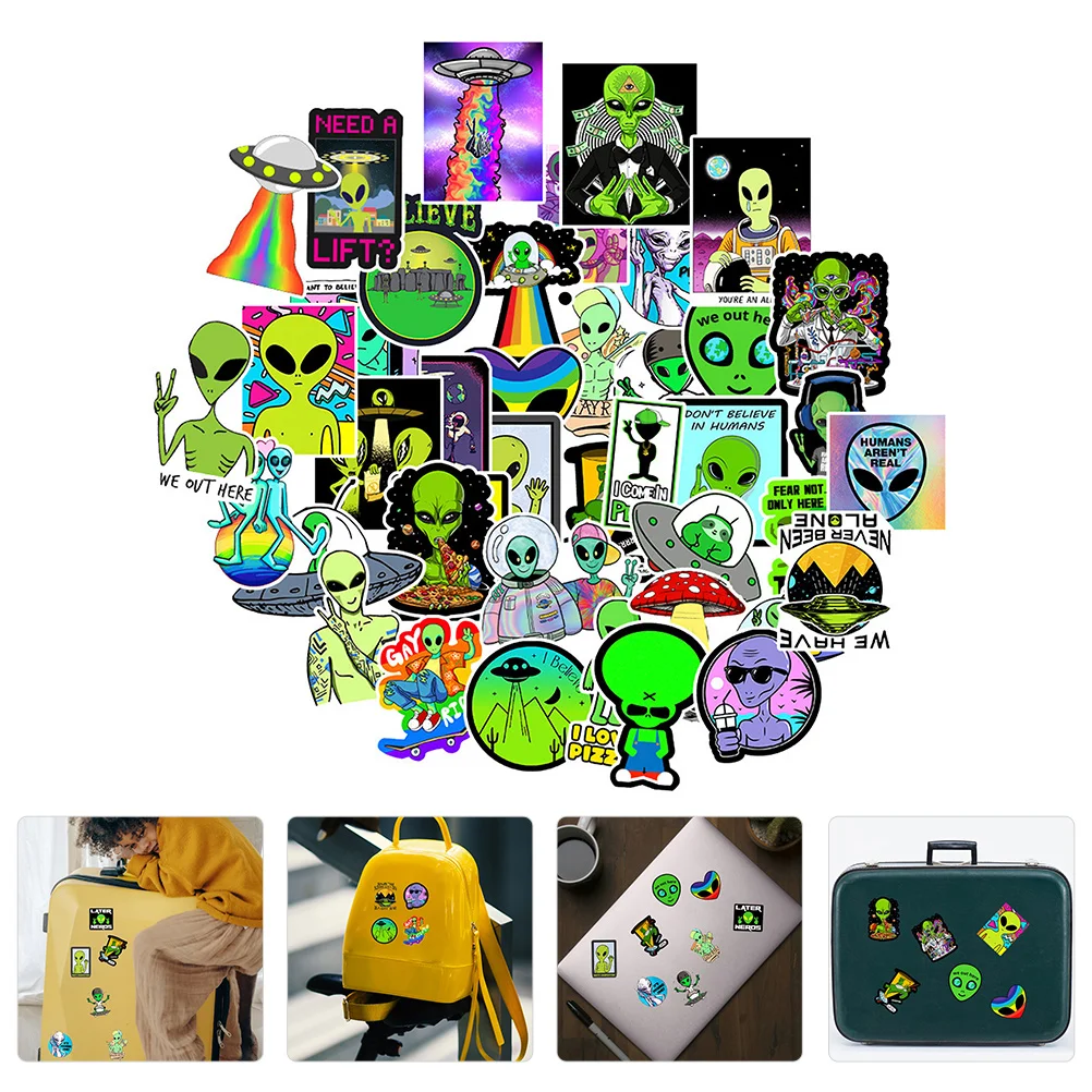 

Alien Stickers Bottle DIY Cartoon Decal Graffiti Suitcase Notebook Self-adhesive