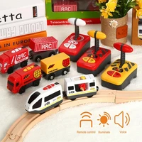 wooden remote control train railway accessories remote control train magnetic track car suitable for childrens train track toys