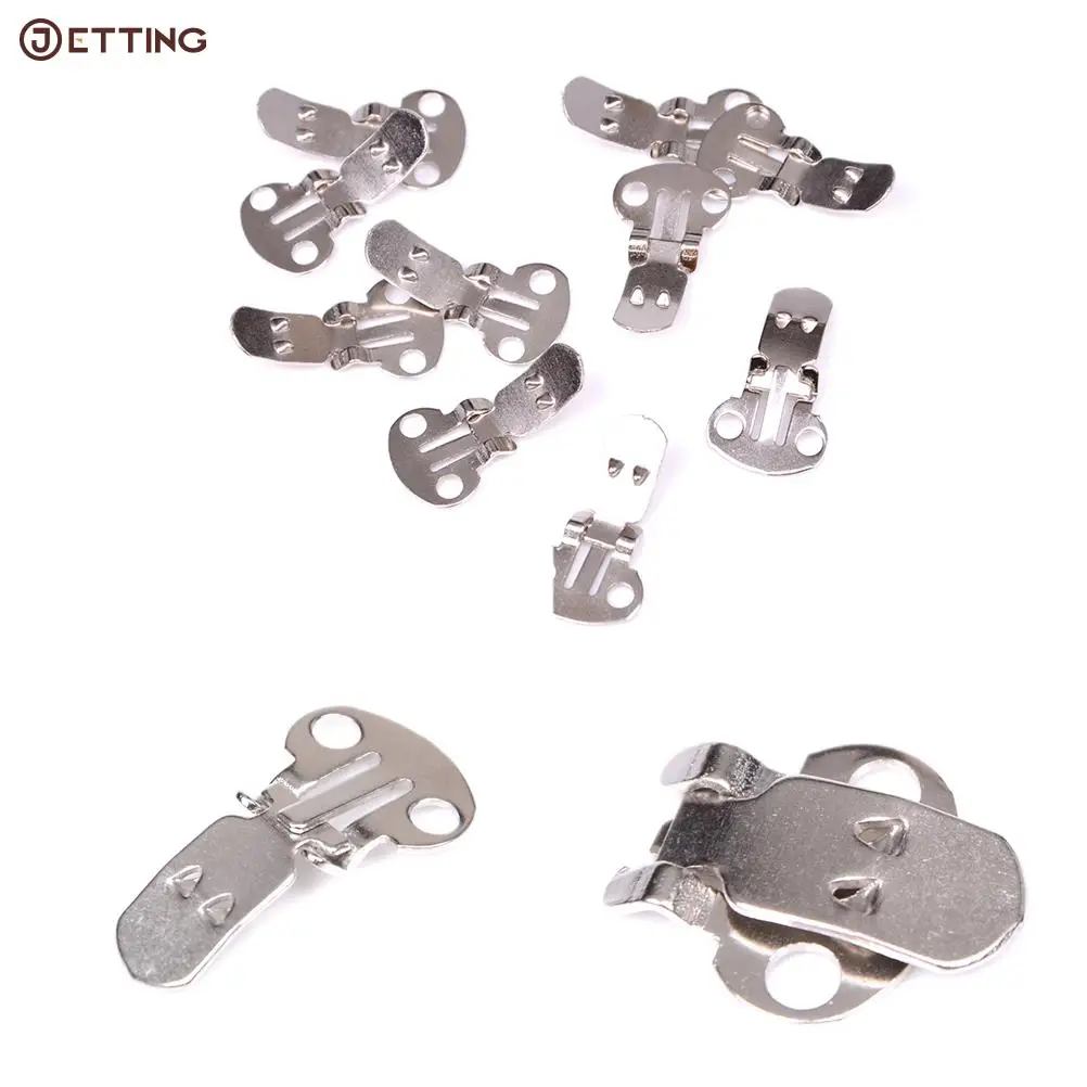 10PCS/Set Silver Color Blank Stainless Steel Flower Shoes Clips On Findings DIY Craft Buckles For Shoes Accessories