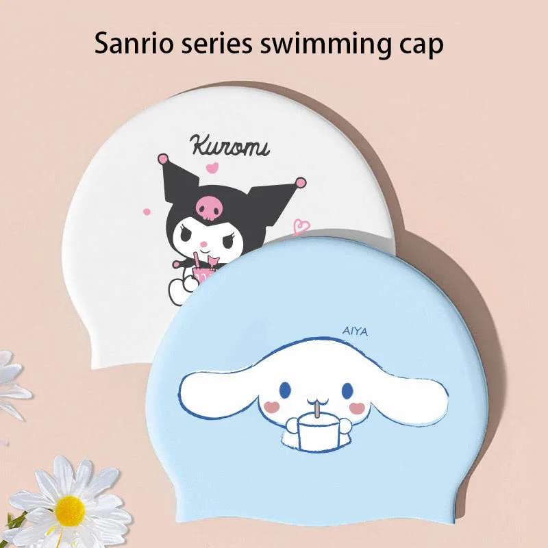 Kawaii Sanrio Kuromi Cinnamoroll My Melody аниме Новинка Aldult детская силиконовая шапочка для