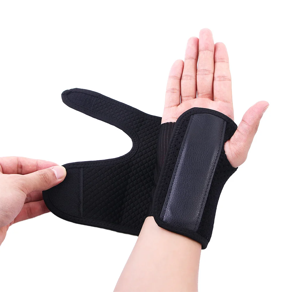 

1pc Hand Protective Wristband Wrist Guards Adjustable Bracer Removable Metal Plate Support Wrap Strap Left Right