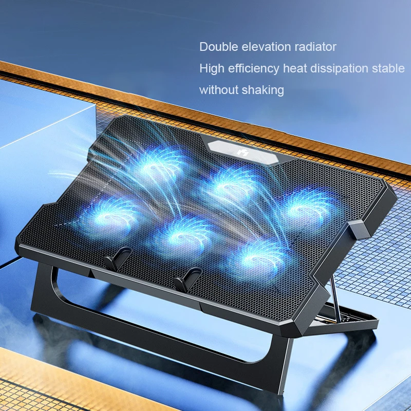 Laptop Cooler Notebook Radiator Air With 6 Fans Gaming Laptop Stand Computer Cooler Fan Base Mute Cooling Pad Laptop Cooler Notebook Radiator Air With 6 Fans Gaming Laptop Stand Computer Cooler Fan Base Mute Cooling Pad
