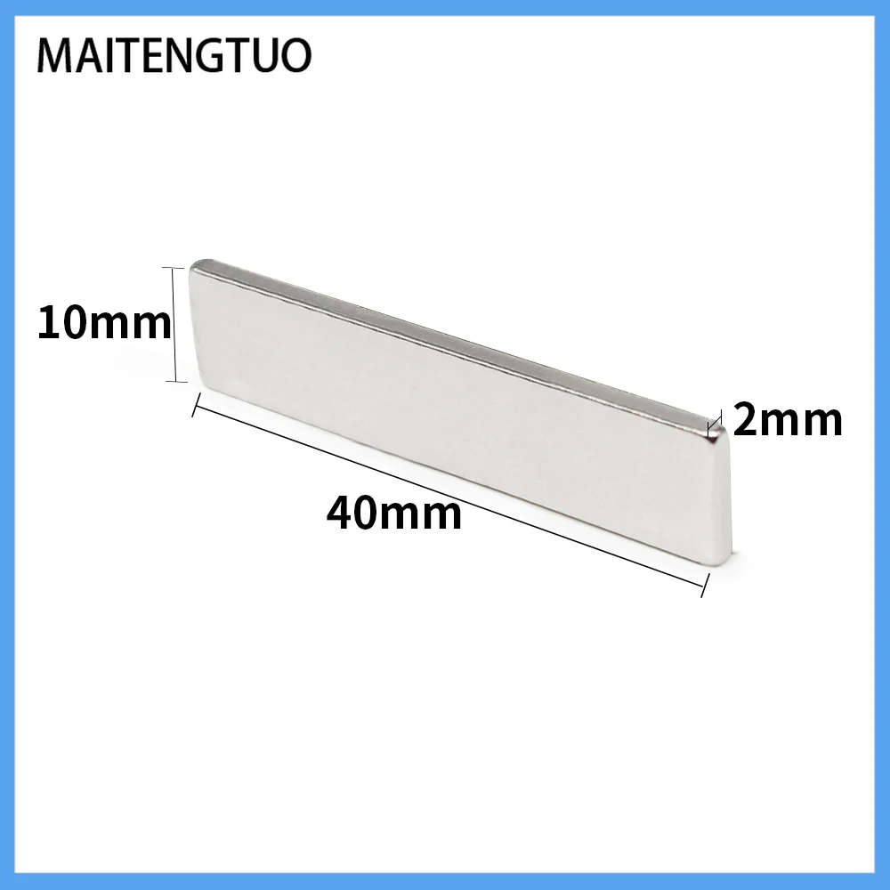 

2/5/10/20/30/50PCS 40x10x2mm Block Rare Earth Neodymium Magnet N35 Rectangular Strong Powerful Magnets 40x10x2 40*10*2 mm