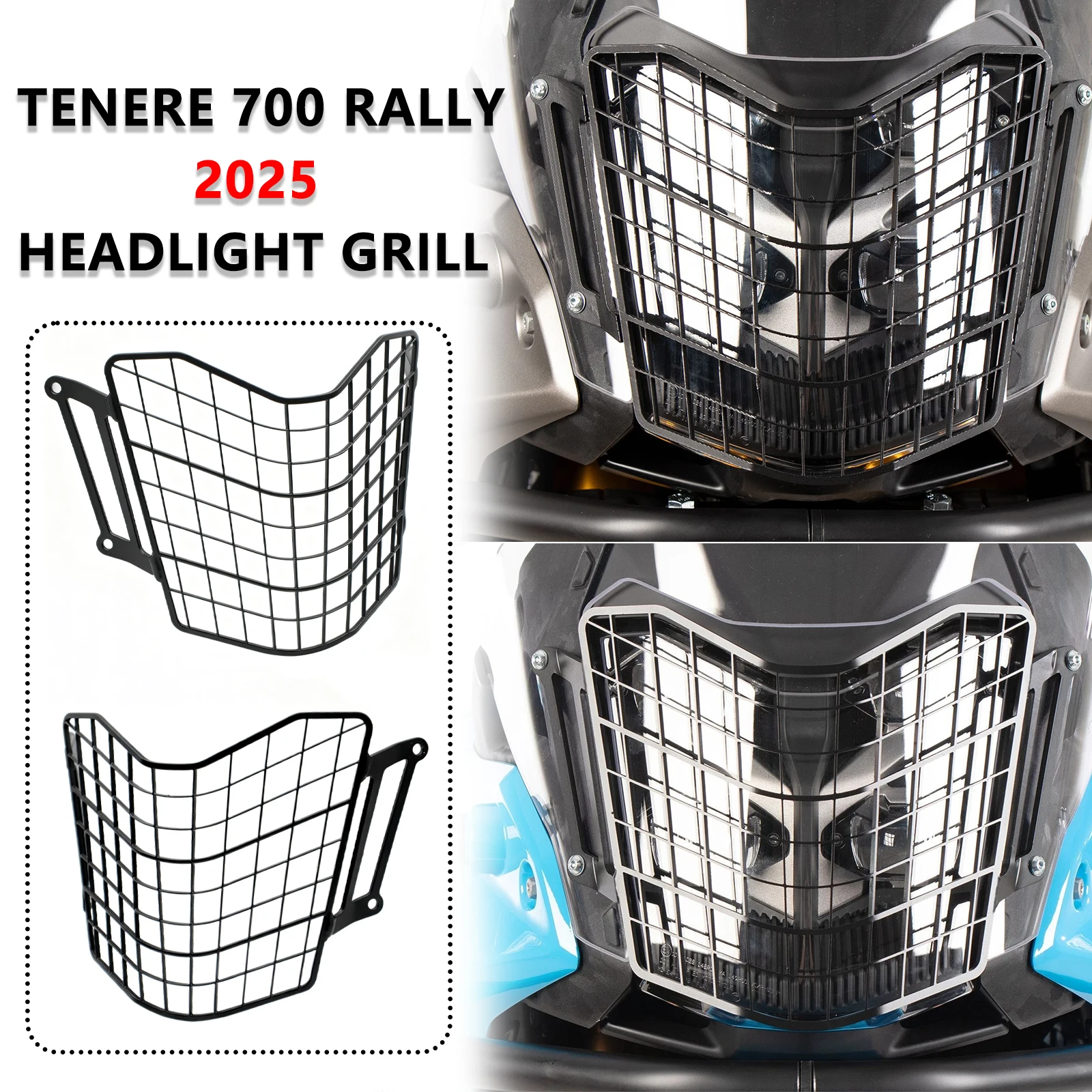 Фото Защитная решетка для фар мотоцикла Yamaha Tenere 700 Rally T700 2025 2026 №1