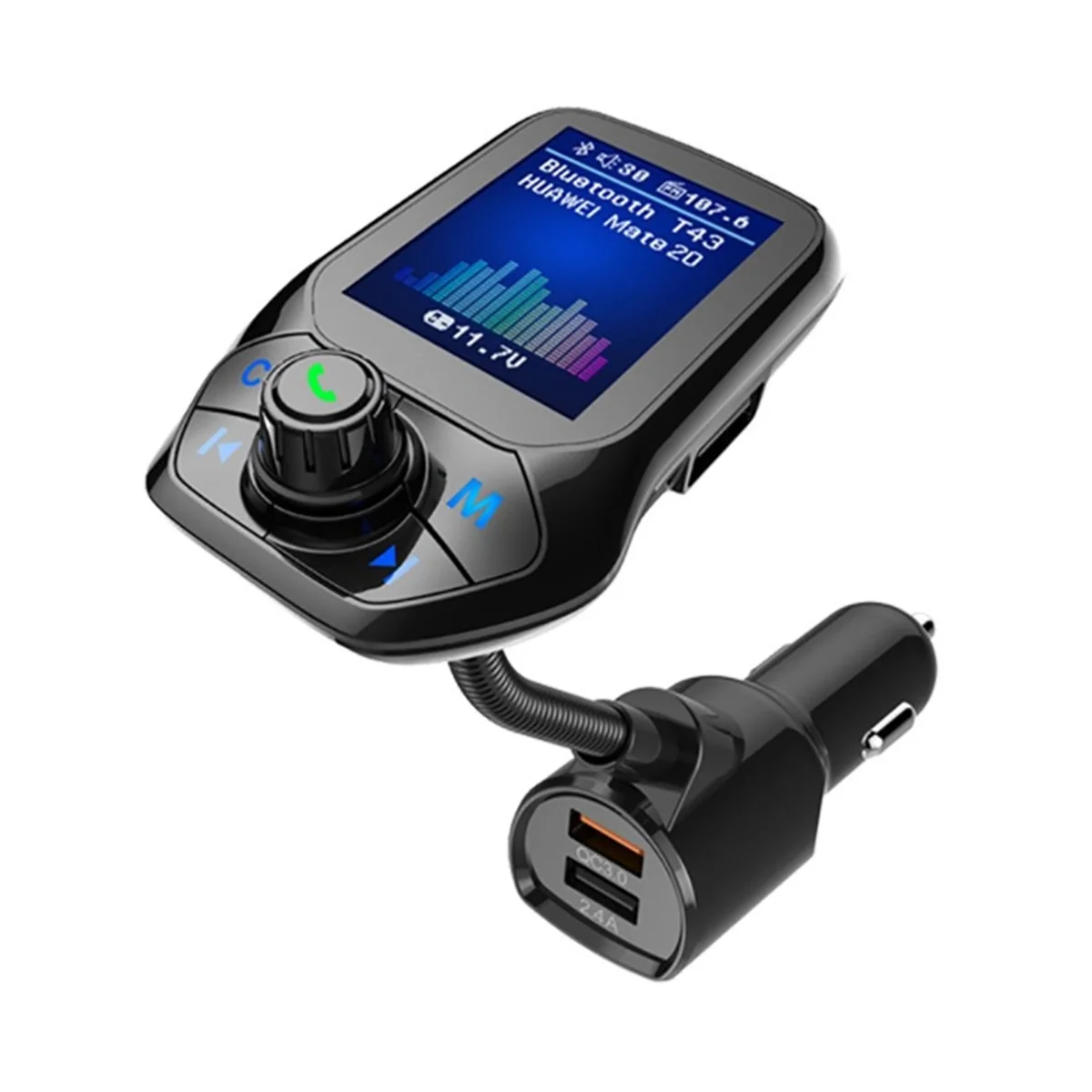 

Bluetooth 5,0 FM-передатчик автомобильный USB MP3-плеер беспроводной автомобильный комплект громкой связи с быстрой зарядкой QC3.0
