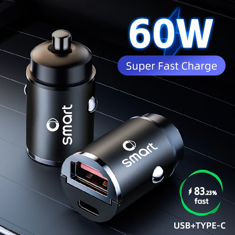 60 Вт USB зарядное устройство для автомобиля адаптер быстрой зарядки GPS IPhone Ipad Smart