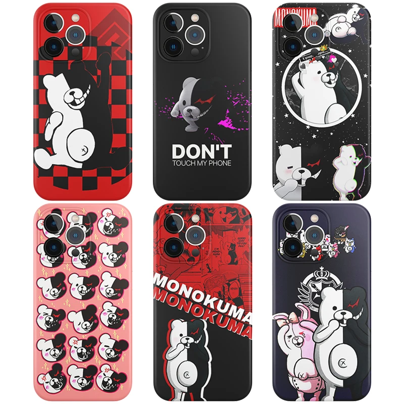 

Cute Kumamon Danganronpa Monokuma Phone Case for Iphone 11 12 13 Pro Max Mini 7 8 6 6s Plus Xr X Xs SE 2020 Soft Silicone Cover
