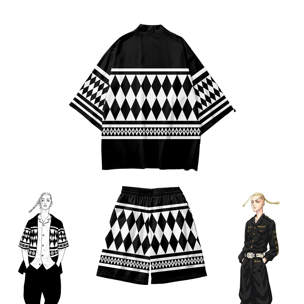 

Tokyo Revengers Ken Ryuguji Draken Haori Tokyo Manji Gang Kimono Shorts Cosplay Yukata Summer Toman Uniform Cardigan Anime