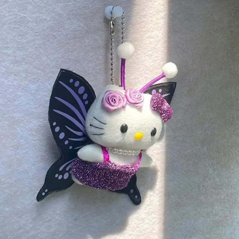 Новинка 2024 игрушки Sanrio с бабочкой Hello Kitty детский Брелок подвеской в виде куклы из