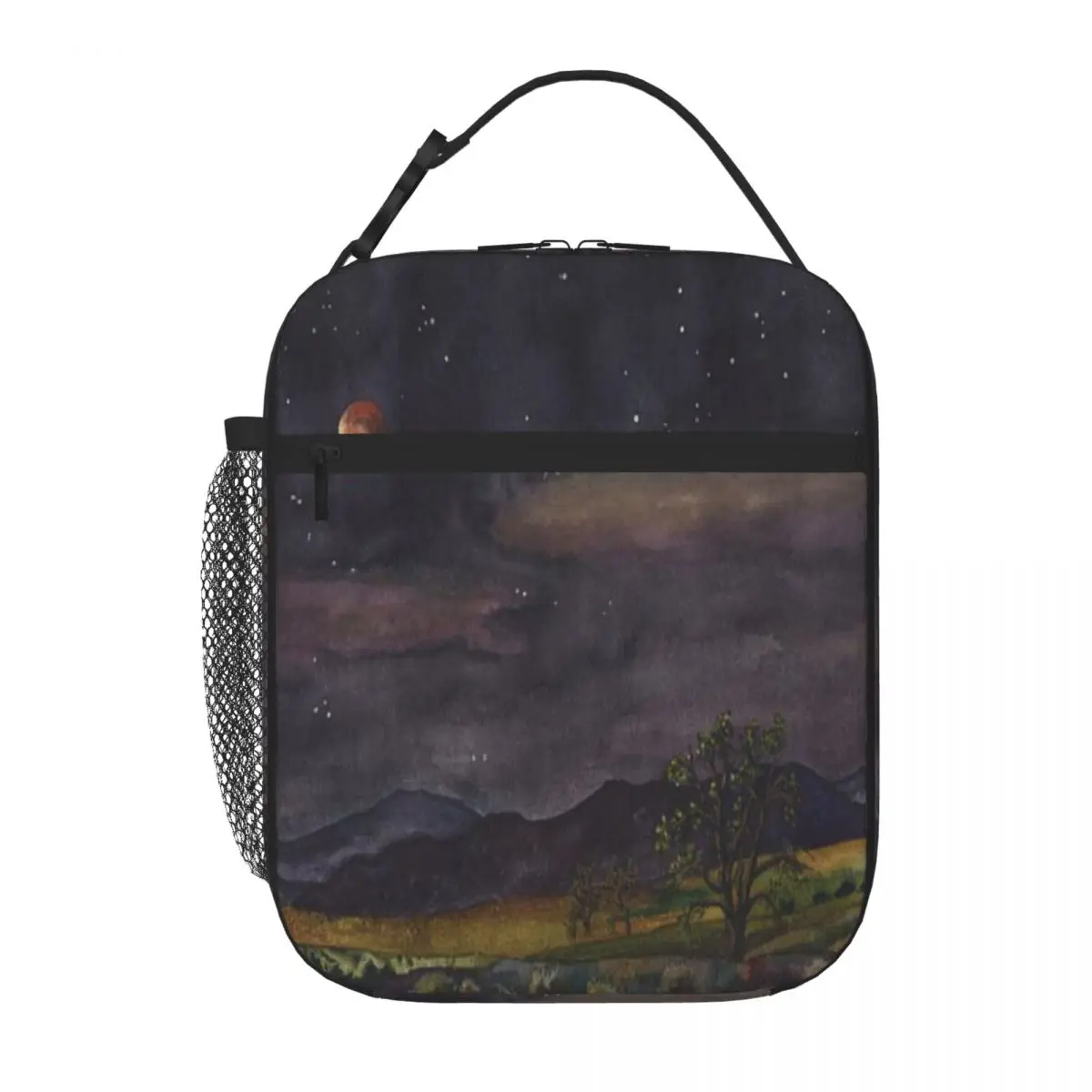 

Blood Moon Over Boulder Anne Gifford Lunch Tote Kawaii Bag Child Lunch Bag Children'S Lunch Bag