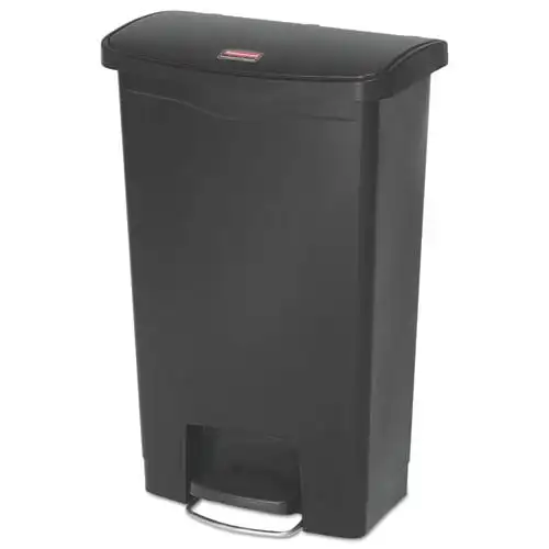 

1883611 Slim Jim 13 Gallon Front Step Style Resin Step-on Container - Black