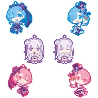 re life in a different world from zero gashapon toys rem ram emilia q version action figure rubber pendant toys