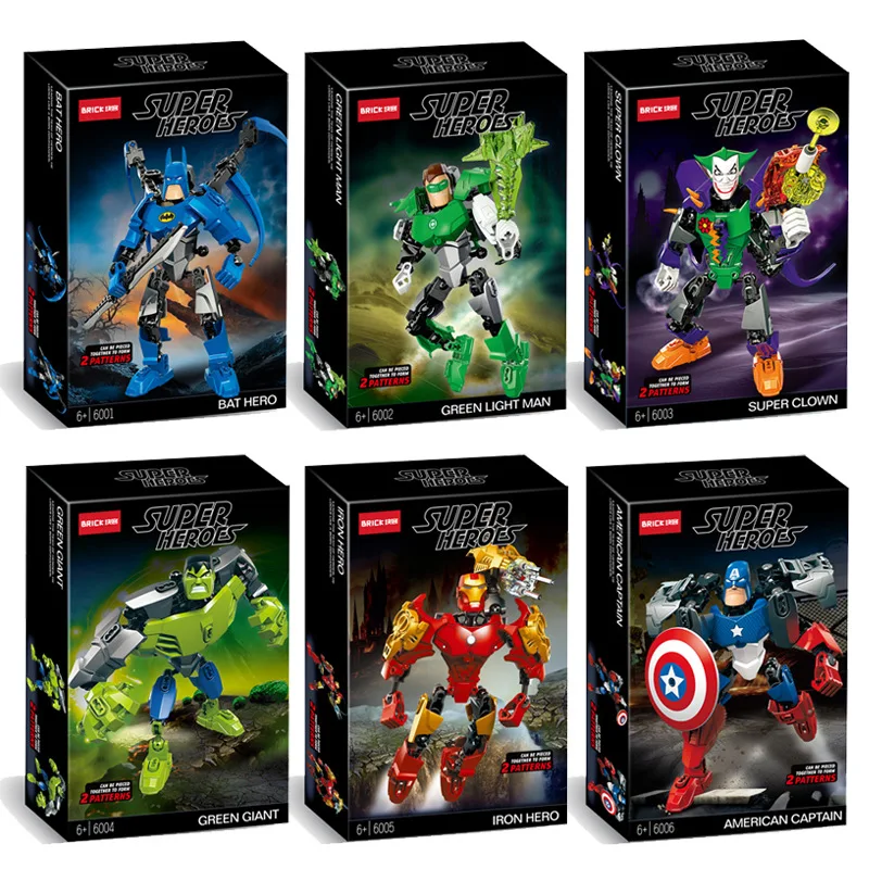 

Marvel superhero Avengers League Batman Captain Beauty Assembly Toy Hulk Iron Man Mobile Doll Building Block Model Gift Box for