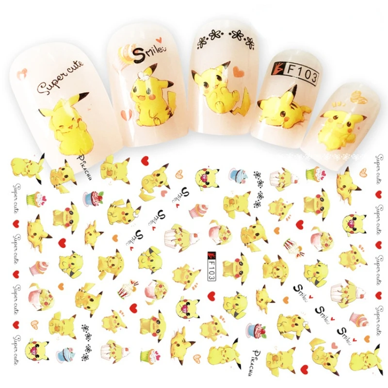 

New Hot Selling Cartoon Children's Nail Stickers Jewelry Pikachu DIY Toys Handmade Phone Case Decoration Sticker Pack