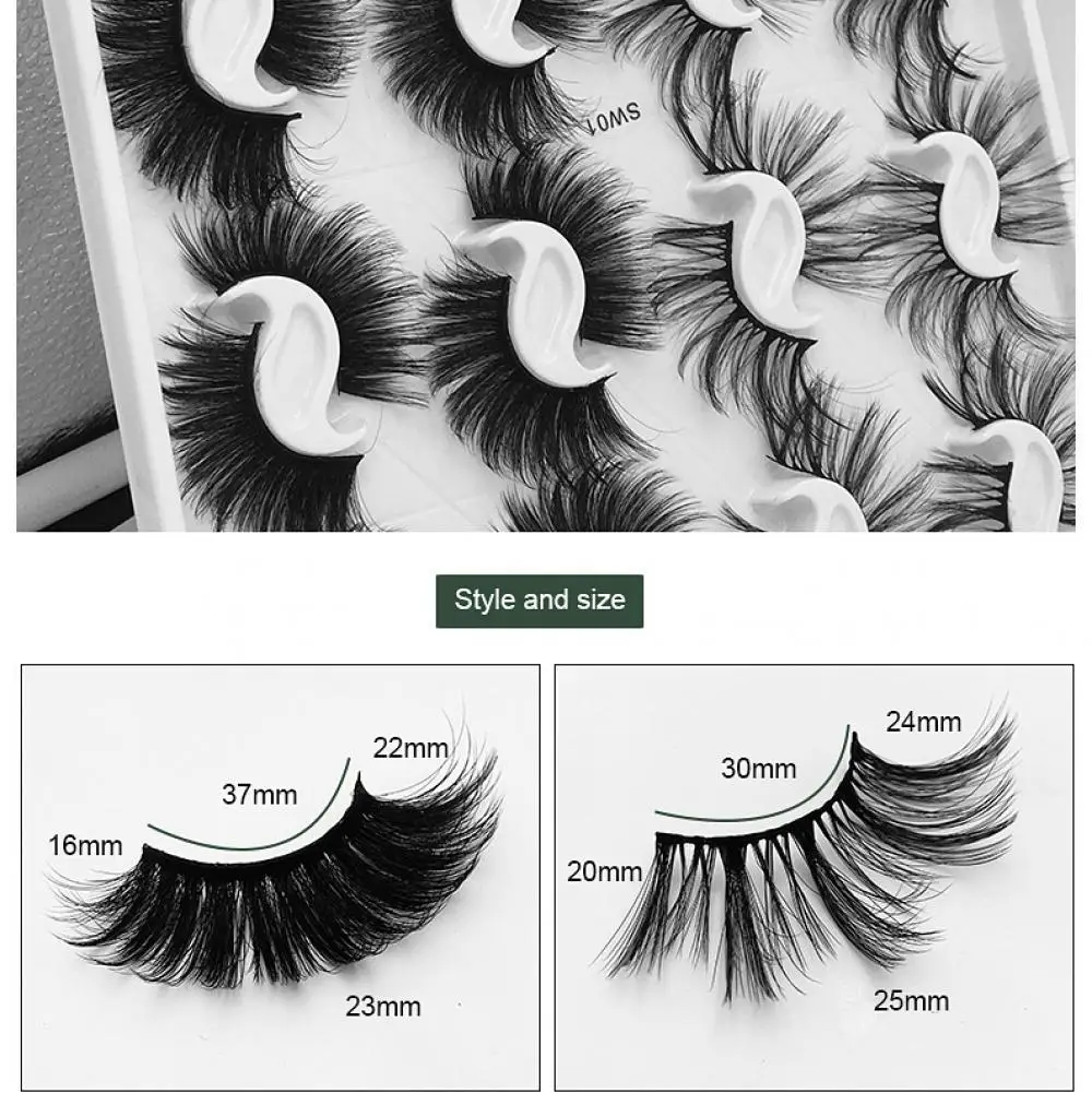

20 Pairs Fake Eyelashes 5D Faux Mink Lashes Makeup Fluffy Soft Wispy Natural Long False Eyelashes Curly Lashes Wholesale Lashes
