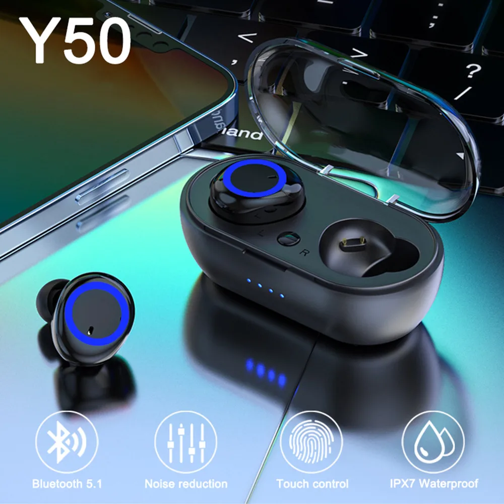 

TWS-стереонаушники Y50 с поддержкой Bluetooth и защитой от непогоды