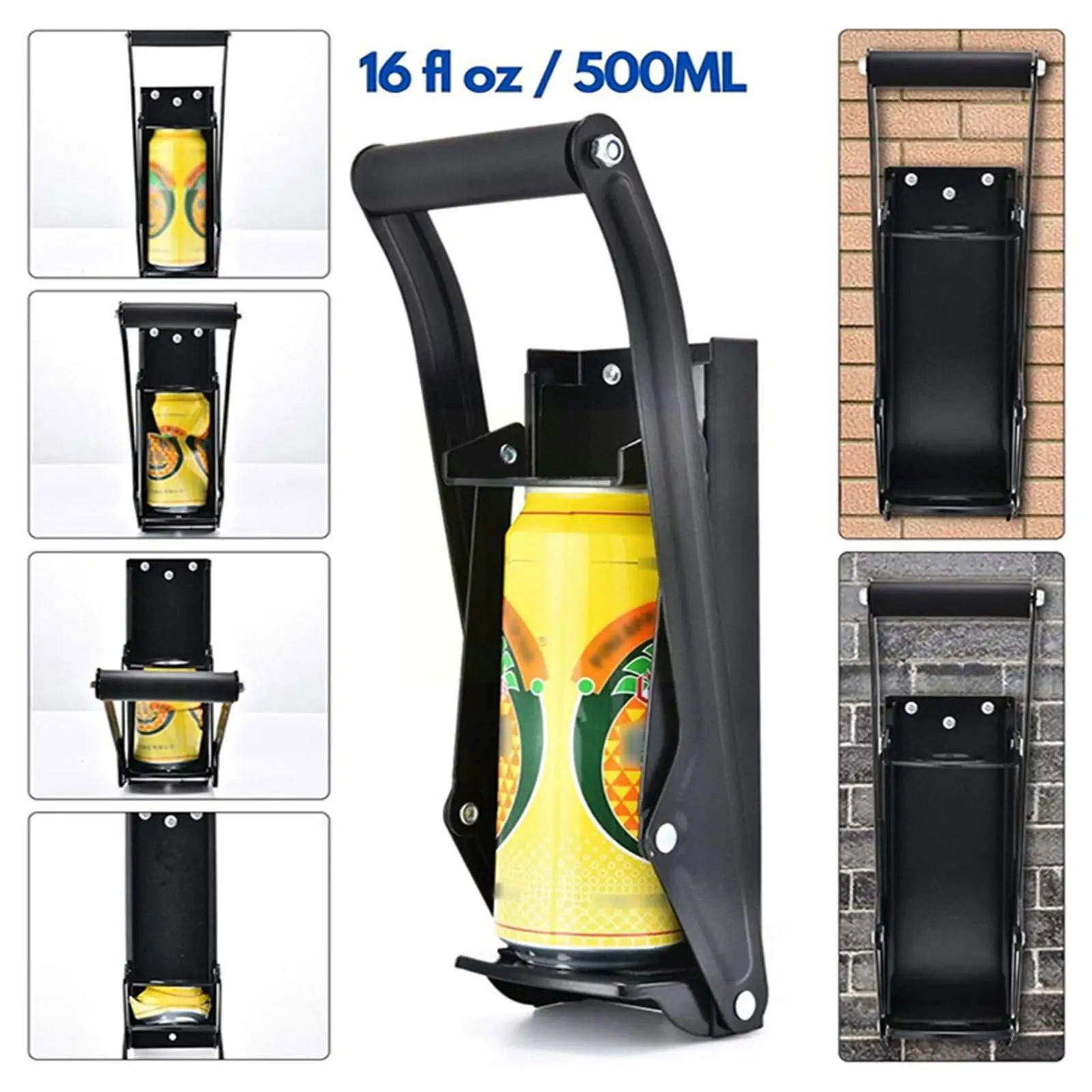 

Aluminum Can Crusher Bottle Opener Kitchen Supplies For Soda Beer Cans Heavy Duty Metal Wall Mounted Eco-friendly Recycling I3l2