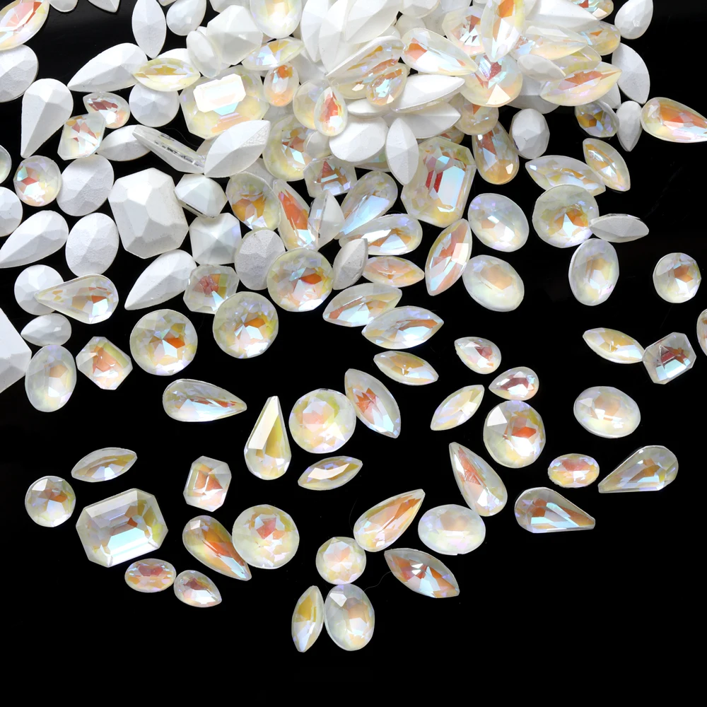 Круглые стеклянные стразы в форме капли 20 шт. подвески для ногтей драгоценные