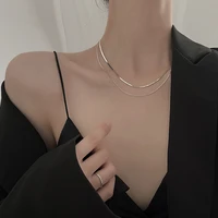 2022 simple snake chain clavicle choker necklace for women retro golden chain short necklace fashion jewelry gift wholesale