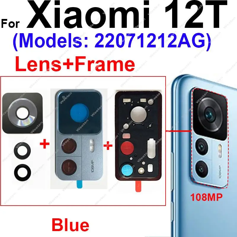 

Rear Camera Glass Lens Frame Holder For Xiaomi 12 T 12T Back Main Camera Lens Glass Cover Frame Base Parts