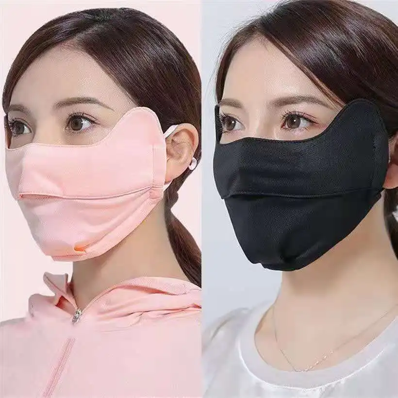 Новая зимняя ветрозащитная теплая женская маска сплошной цвет 3D дизайн открытие