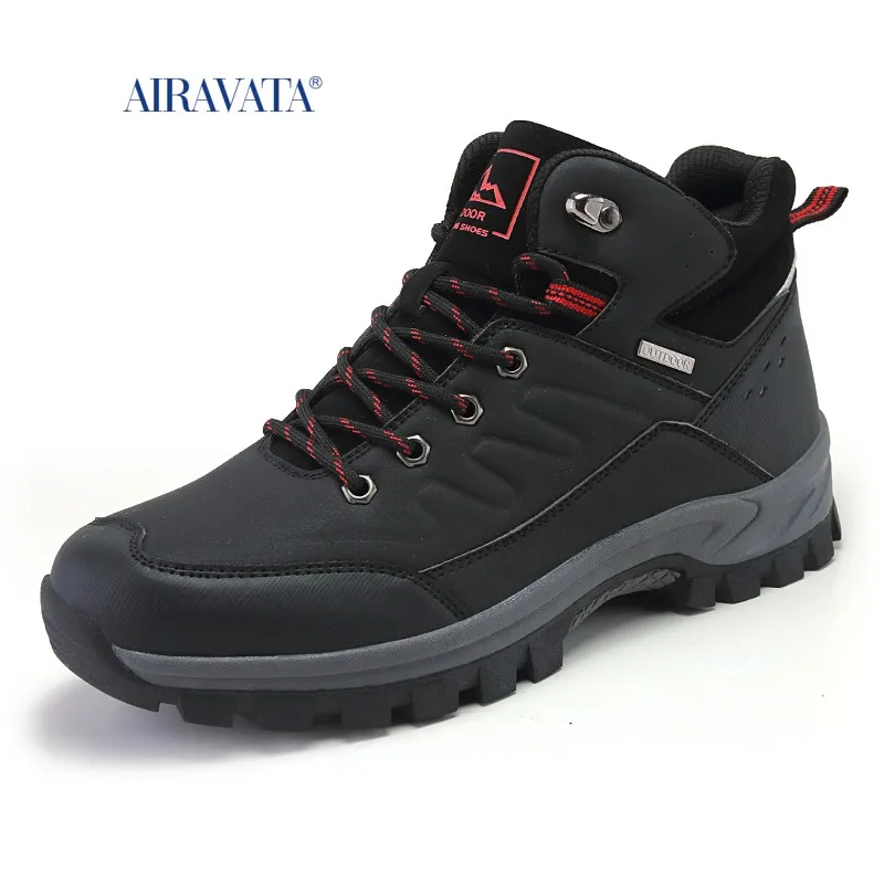 2022 Winter Snow Boots Warm Plush Men's Boots Outdoor Non-slip Hiking Boots Waterproof Men's Ankle Boots Walking Boots Size39-46