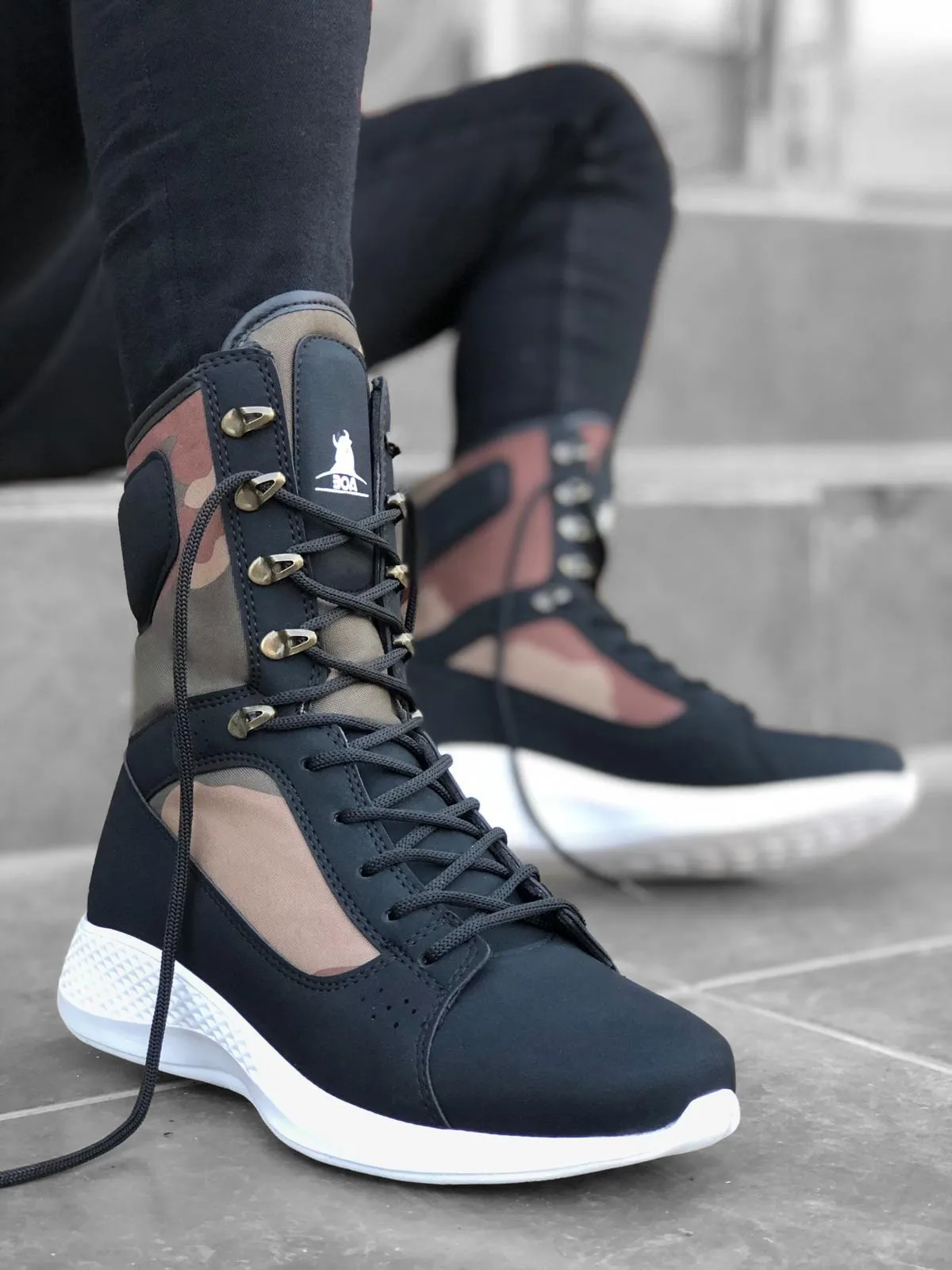 

Autumn Winter Men Boots Artificial Leather Waterproof Snow Rain Lace-up Unisex Bottes Pour Hommes Sneakers Comfortable Flexible Fashion Camouflage Botas De Hombre Lightweight Odorless Running Breathable BA0600